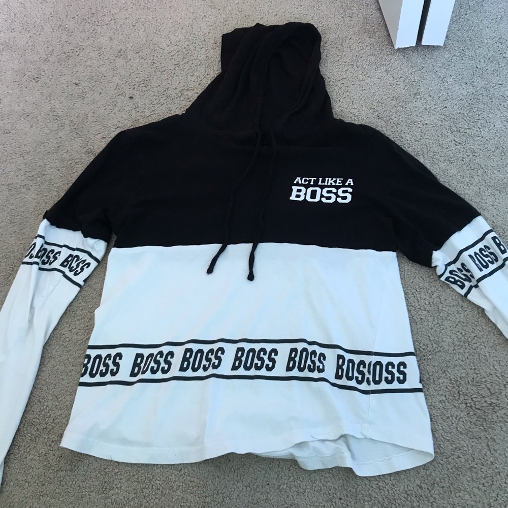 Black and white long sleeve shirt